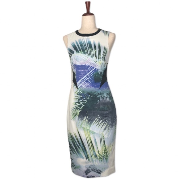 Karen Millen Dresses & Skirts - Karen Millen | Stretch Shift Dress | Tropics abstract Print | Sz 6